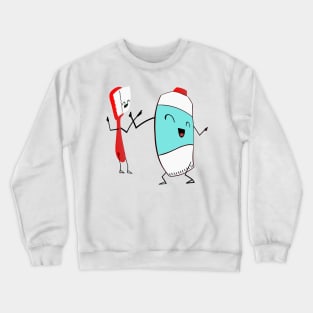 Toothbrushes and toothpaste vibes Crewneck Sweatshirt